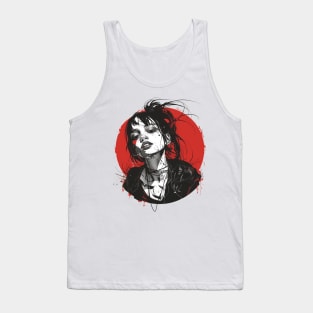 Gothic Girl Drawing Tank Top